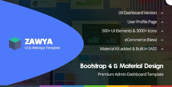 Zawya - Bootstrap 4 & Material Design Premium Admin Dashboard Template - Admin Templates Site Templates