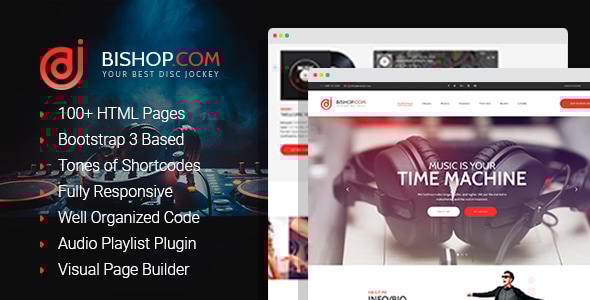 Bishop - Dj Personal Page HTML Template with Visual Builder - Nightlife Entertainment