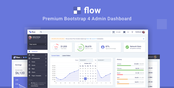 Flow Pro - Bootstrap 4 Admin Dashboard - Admin Templates Site Templates