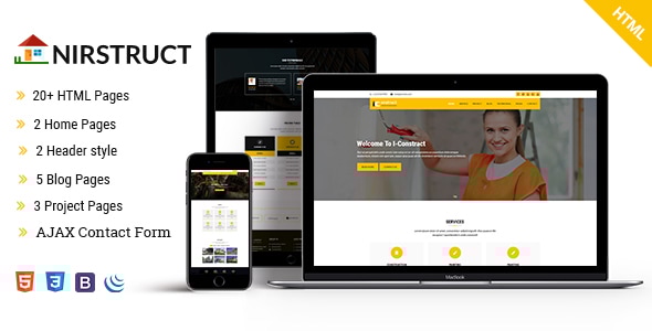 Nirstruct - Responsive Construction HTML5 Template - Business Corporate