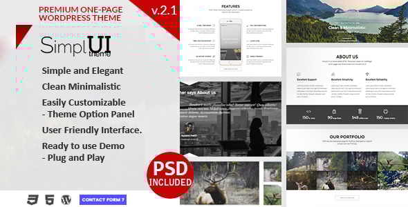 SimplUI - One Page Clean Parallax Responsive WordPress Theme - Creative WordPress