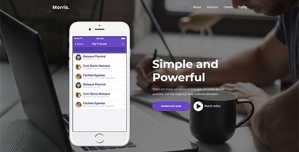 Morris - WordPress App & Product Landing Page - Technology WordPress