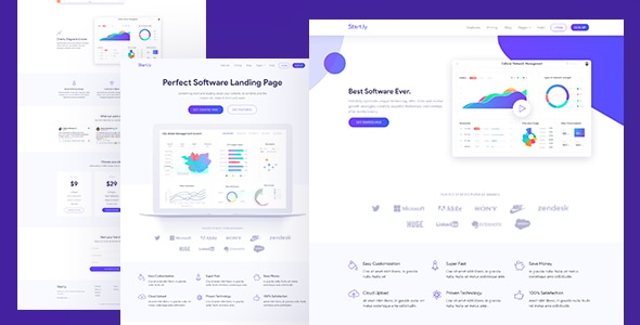 Software & SaaS App Landing Page Template — Startly - Software Technology