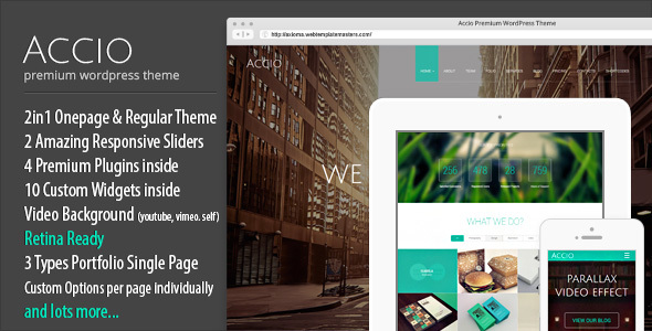 Accio | Responsive Onepage Parallax Agency WordPress Theme - Portfolio Creative