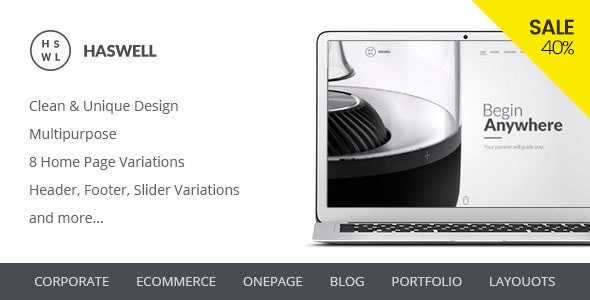 Haswell – Multipurpose PSD Template - Corporate Photoshop
