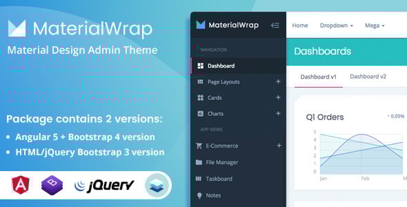 Material Wrap - Admin Dashboard Template - Admin Templates Site Templates