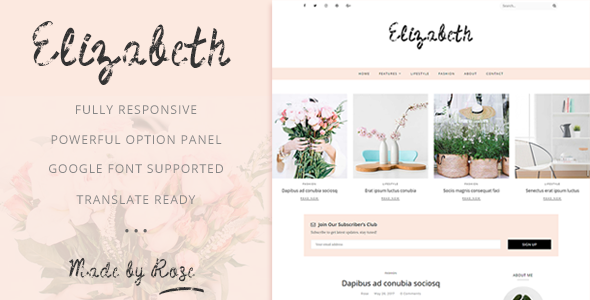 Elizabeth - A Responsive WordPress Blog Theme - Personal Blog / Magazine