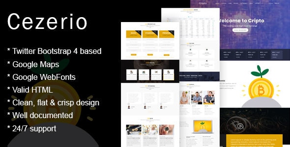 Cezerio - Bitcoin Digital Cryptocurrency Template - Business Corporate