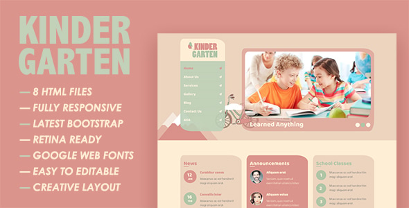 Kindergarten HTML Template - Children Retail