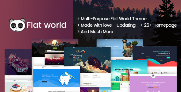Flat World - Multi-Purpose Category Site Template - Corporate Site Templates