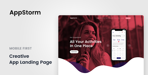 AppStorm - App Startup Template - Landing Pages Marketing