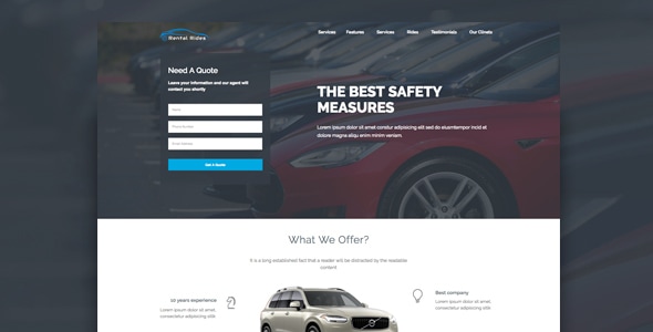 Rental Rides Unbounce Landing Page - Unbounce Landing Pages Marketing