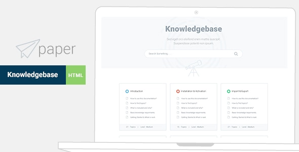 Paper - knowledge base Bootstrap4 HTML Template - Site Templates