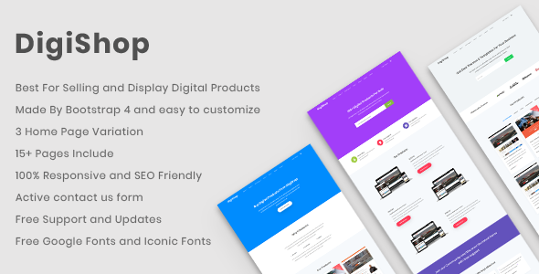 DigiShop - Responsive HTML5 Template - Software Technology