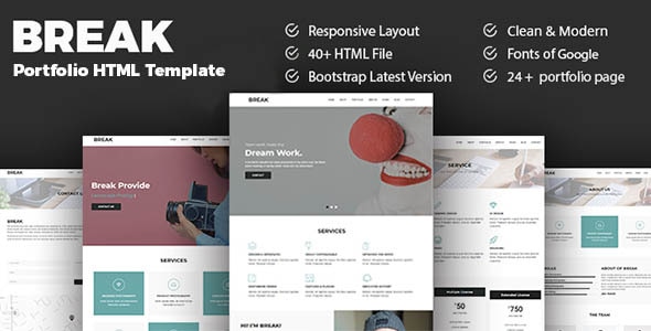 Break - Responsive Portfolio HTML Template - Portfolio Creative
