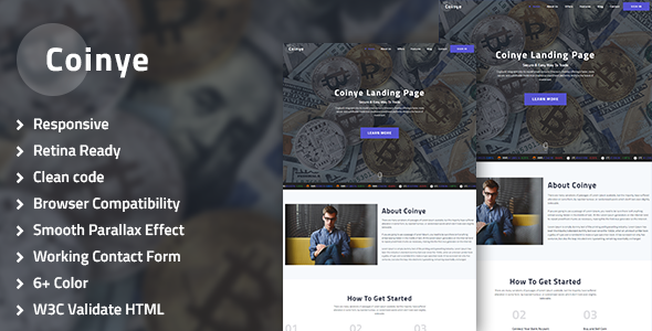 Coinye - Bitcoin & Ethereum, Crypto Currency Multipurpose HTML Template - Marketing Corporate