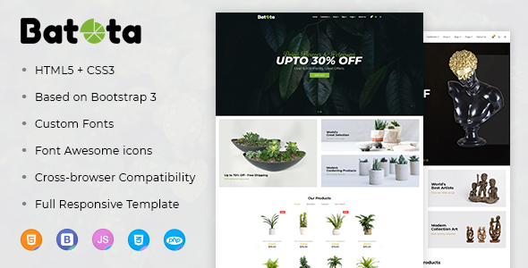 Batota E-Commerce Bootstrap Responsive Template - Art Creative