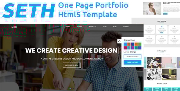Seth - One Page Portfolio Template - Portfolio Creative