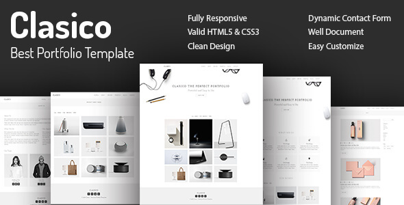 Clasico - Minimal Portfolio HTML5 Template - Portfolio Creative