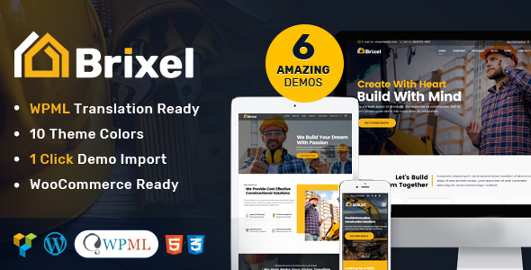 Brixel Building Construction WordPress Theme - Business Corporate