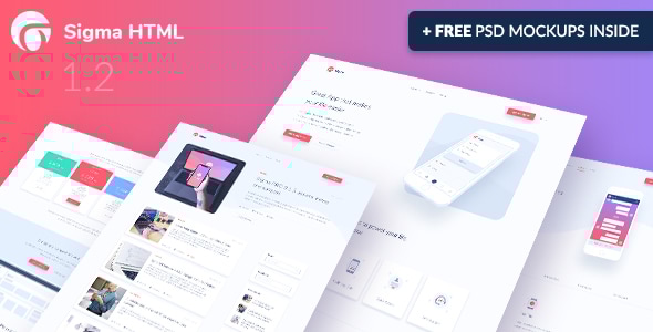 Sigma — App Landing Page HTML Template + Stylish Cost Calculator - Software Technology