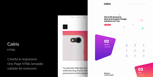 Caliris - Responsive One Page HTML Template - Portfolio Creative
