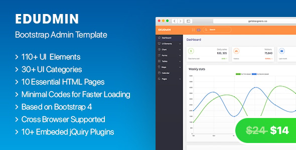 EKUDMIN - Responsive Admin Dashboard HTML5 template - Admin Templates Site Templates