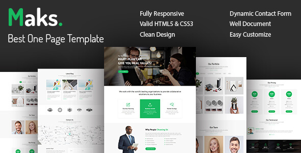 Maks - Onepage Multipurpose Responsive HTML5 Template - Corporate Site Templates