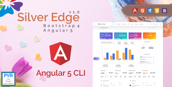 PVR Silver Edge - Angular 5 + HTML Multipurpose Bootstrap 4 Admin Template - Admin Templates Site Templates