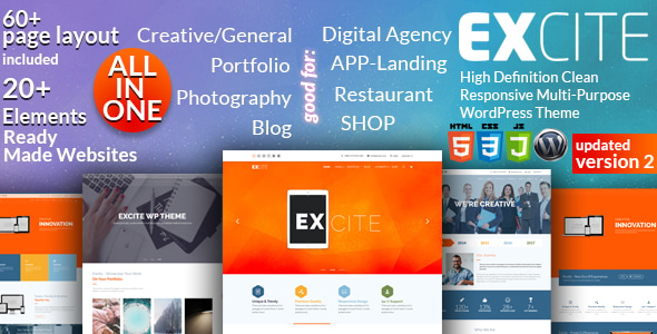 Excite - Clean Responsive Multi-Purpose WordPress Theme - Creative WordPress