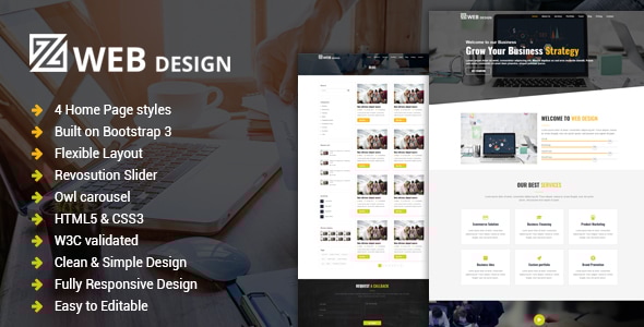Web Design - Responsive One Page HTML Template - Corporate Landing Pages
