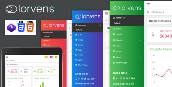 Lorvens - Bootstrap Admin Template - Admin Templates Site Templates