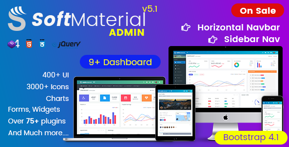 Soft Material - Bootstrap 4 Admin Templates Web Apps & UI Kit Dashboards - Admin Templates Site Templates