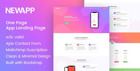 NewApp - HTML5 Landing Page - Software Technology