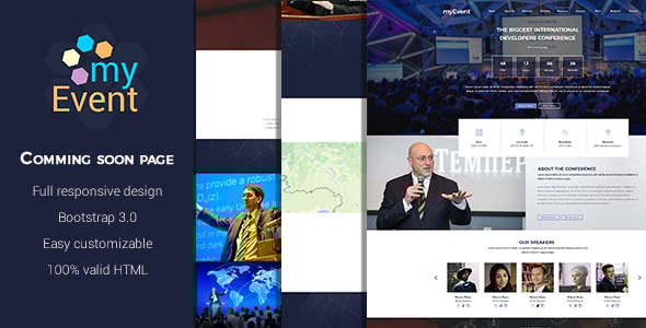 myEvent - Bootstrap Landing Page HTML Template - Marketing Corporate