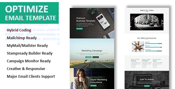 Optimize - Multipurpose Responsive Email Template with Online StampReady & Mailchimp Builders - Newsletters Email Templates