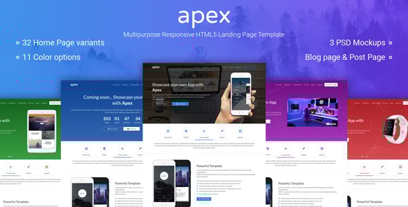 Apex - Multipurpose App Landing Page HTML5 Template - Business Corporate