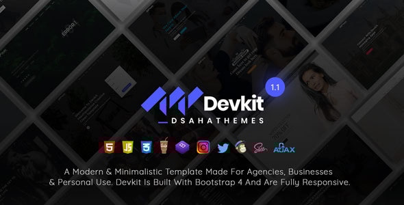 Devkit Creative Minimal Multipurpose Template - Corporate Site Templates
