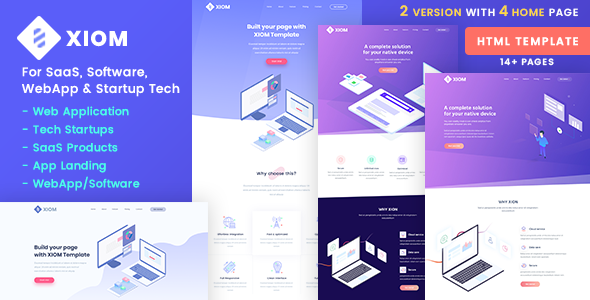 XIOM – SaaS, Software, WebApp and Startup Tech HTML Template - Software Technology
