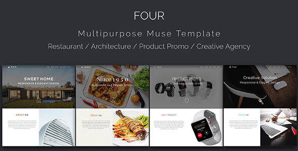 Four_Architecture, Restaurant, Product Landing, Multipurpose Muse Template - Creative Muse Templates