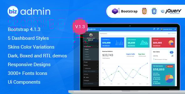 Bizadmin - Multipurpose Bootstrap 4 Admin Templates + UI Kit - Admin Templates Site Templates