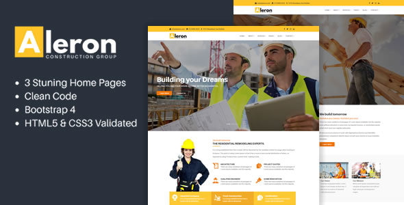 Aleron - Responsive Construction HTML Template - Business Corporate