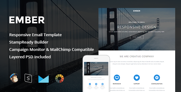 Ember - Responsive Email + StampReady Builder - Newsletters Email Templates
