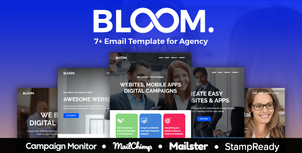 BLOOM - Multipurpose Agency Email Template With StampReady, Mailster, Mailchimp, Campaign Monitor - Email Templates Marketing