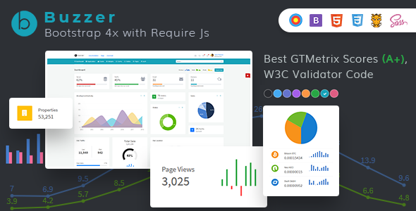 Buzzer - Ultimate Bootstrap 4 Admin and Ui Kit - Admin Templates Site Templates