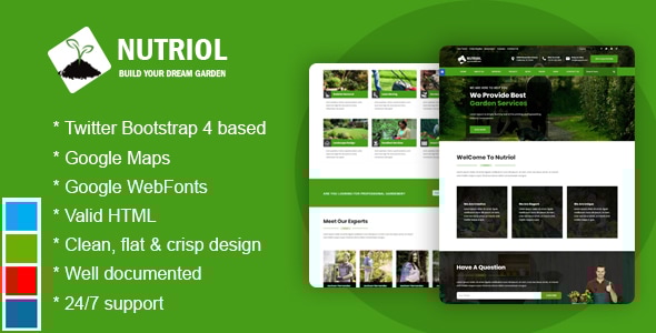 Nutriol - Garden and Landscaping Bootstrap4 HTML5 Responsive Template - Business Corporate