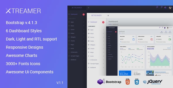 Xtreamer - Responsive Bootstrap Admin Templates - Admin Templates Site Templates