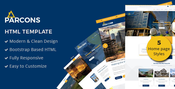 Parcons - Construction HTML Template - Business Corporate