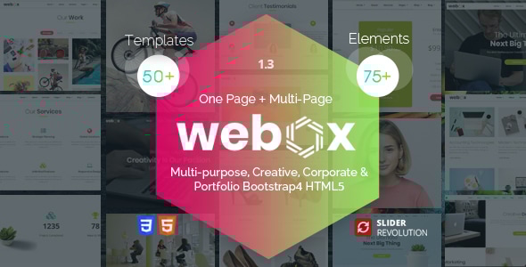 Webox - One Page Parallax - Portfolio Creative