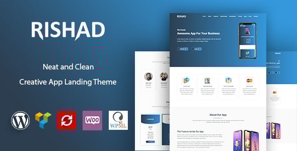 Rishad - App Landing WordPress Theme - Software Technology